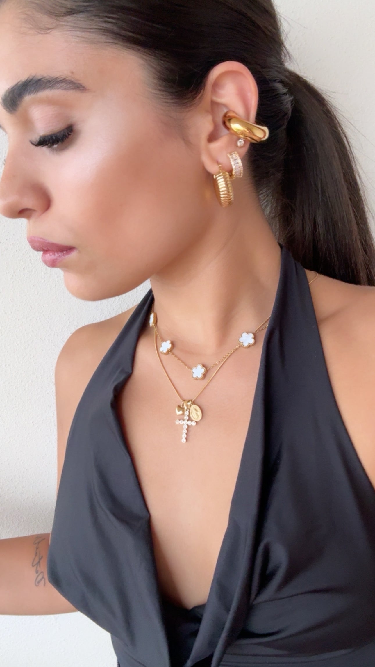 Collana quadrifogli white