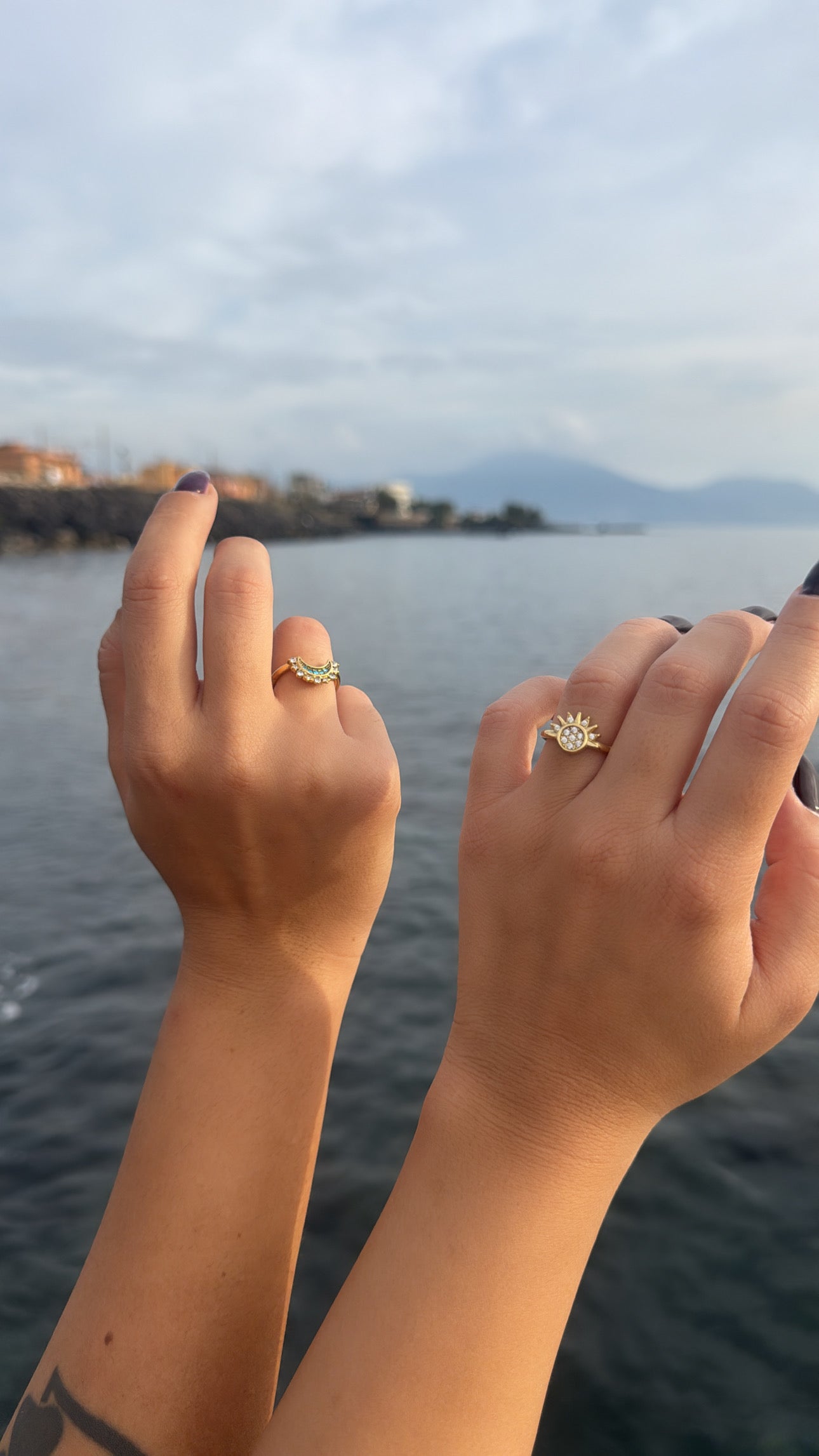 Anello sole e luna rainbow