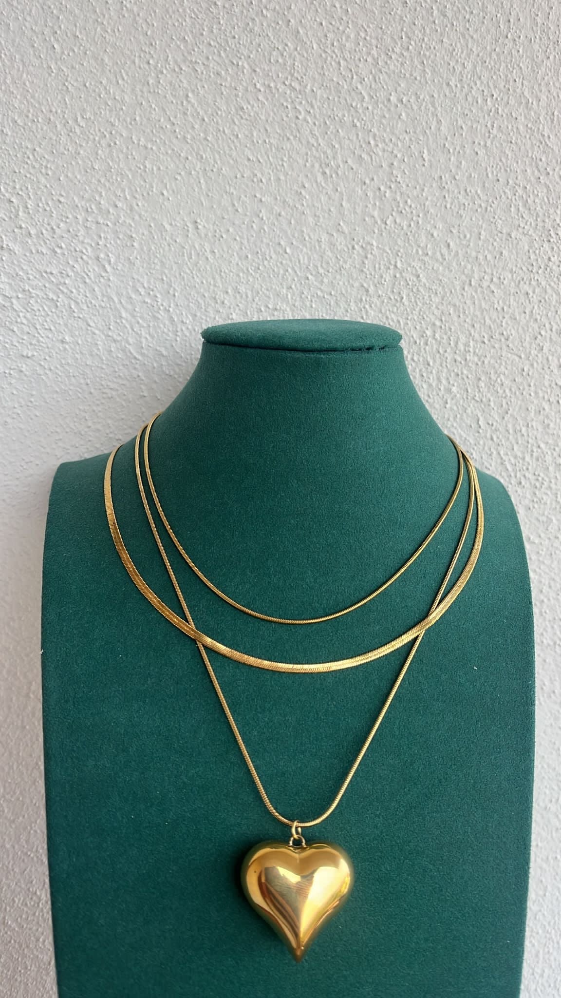 Collana big HEART tre fili