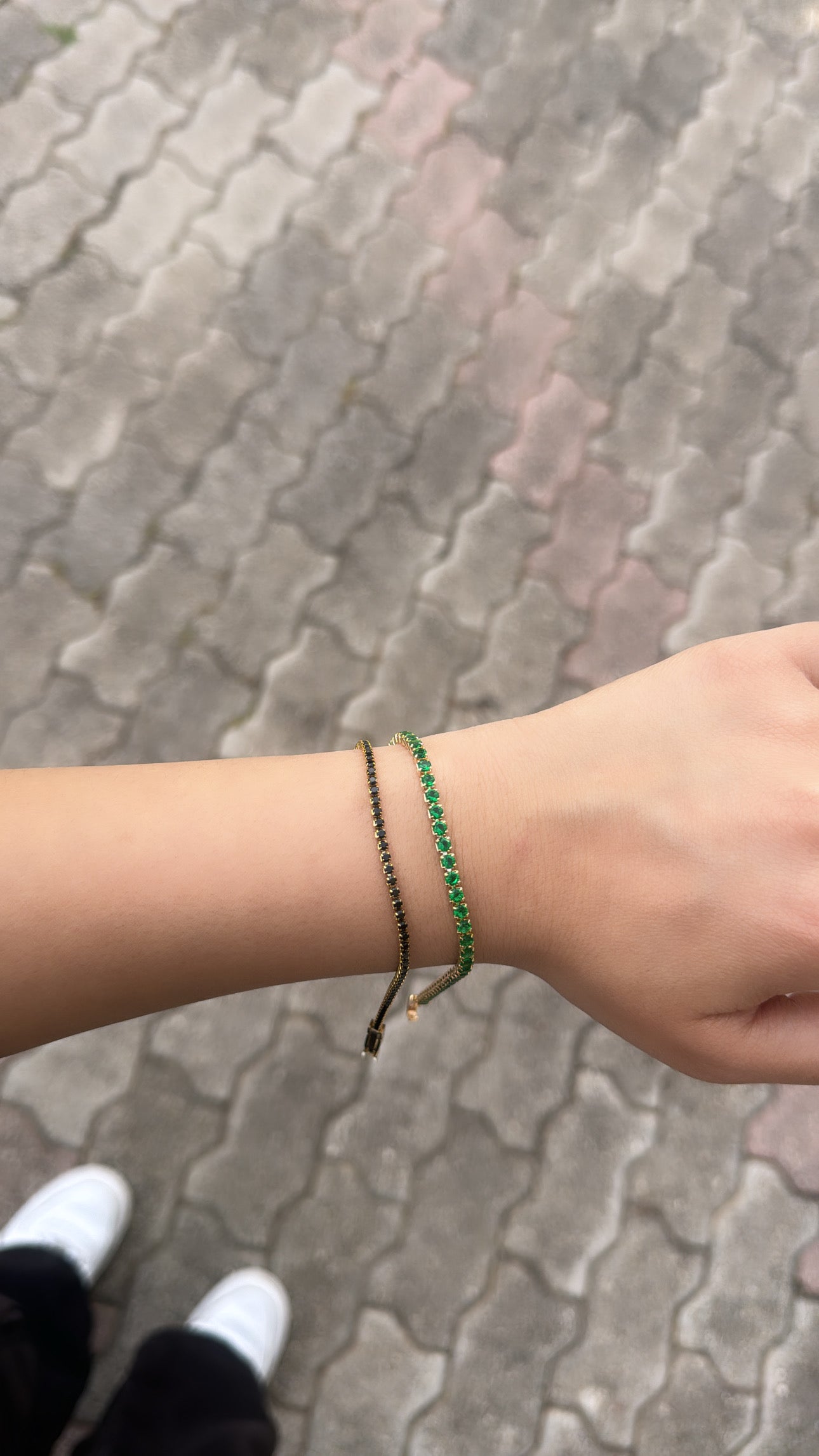 Bracciale tennis doppio verde