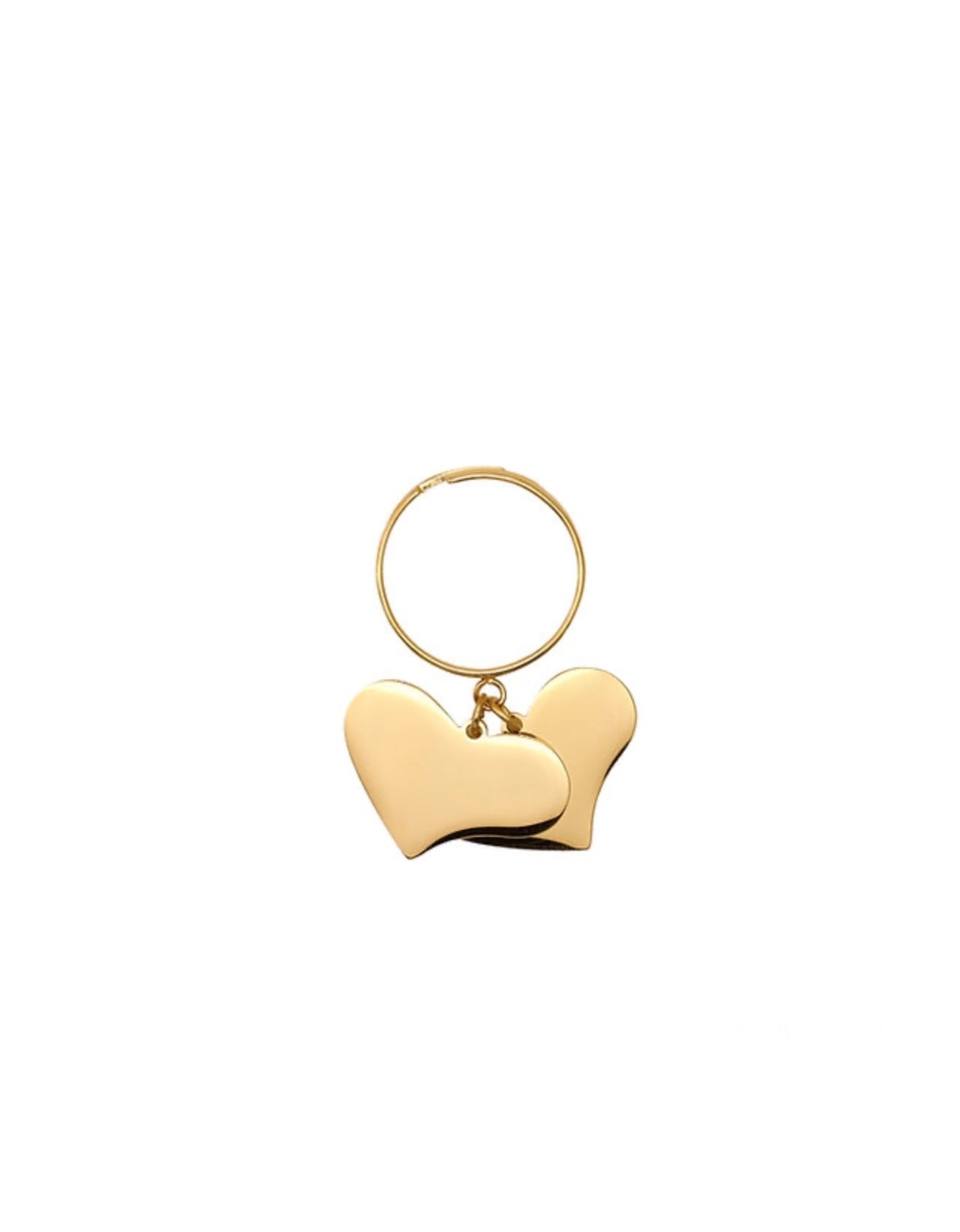 Anello due cuori pendenti