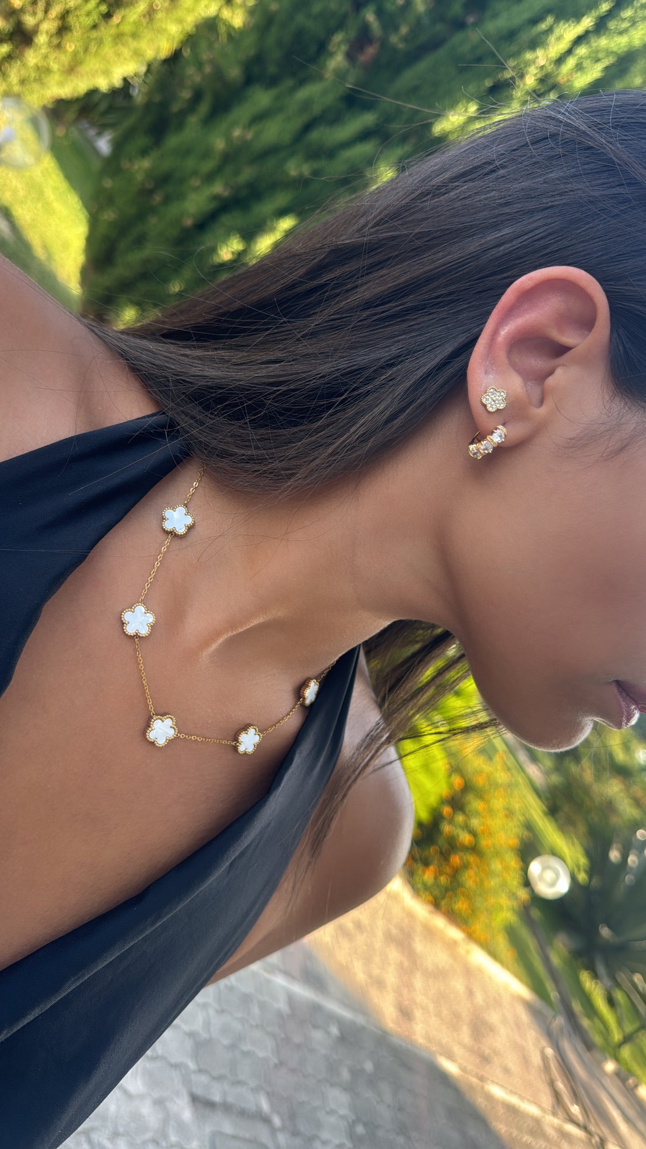 Collana quadrifogli white