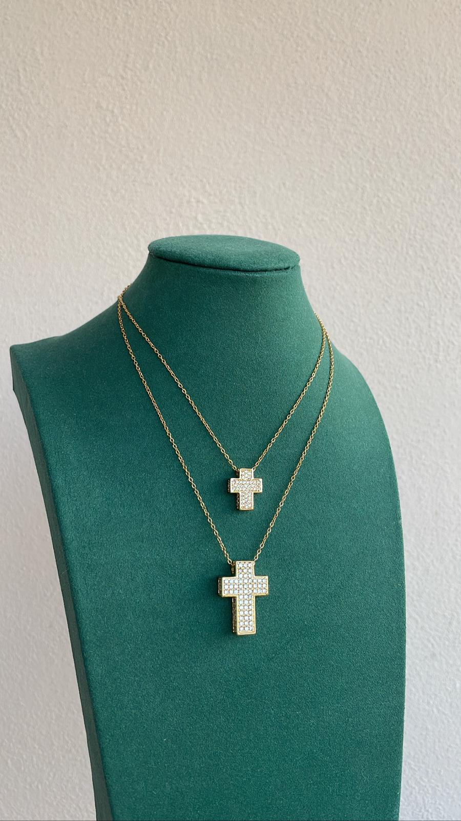 Collana croce zirconata piccola