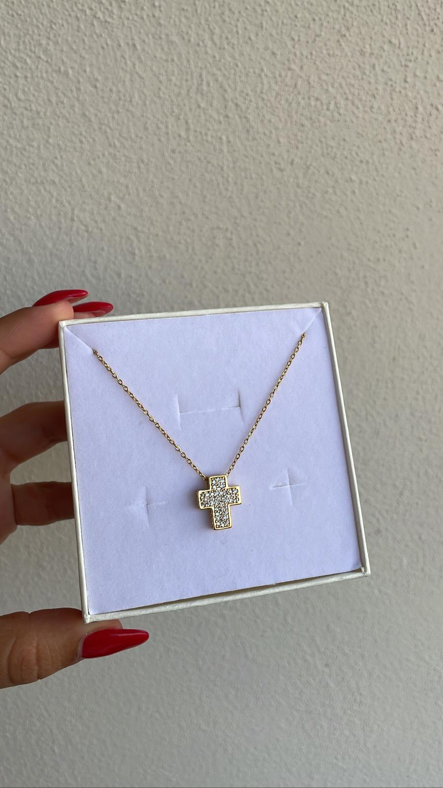 Collana croce zirconata piccola