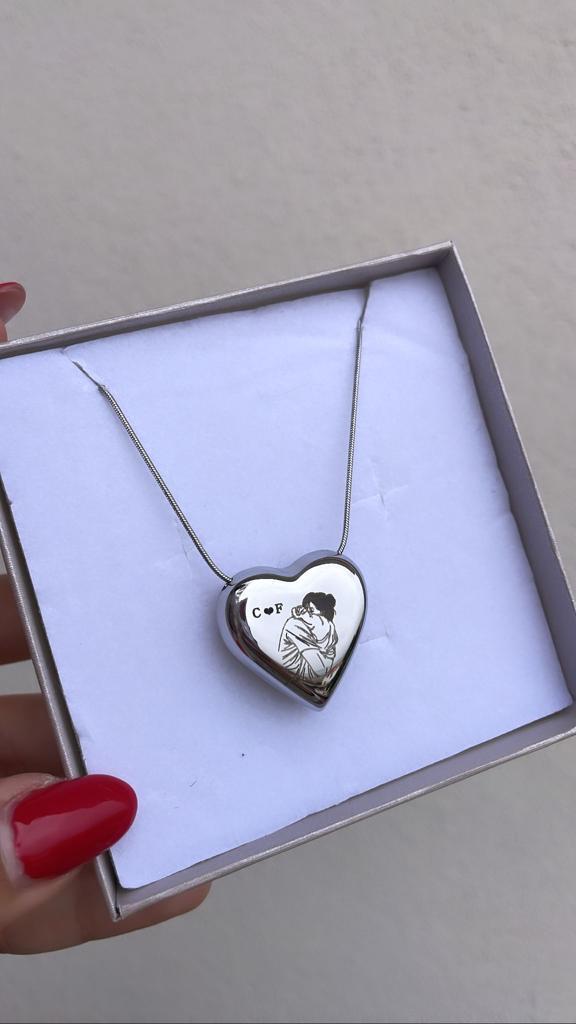 Collana big heart con INCISIONE