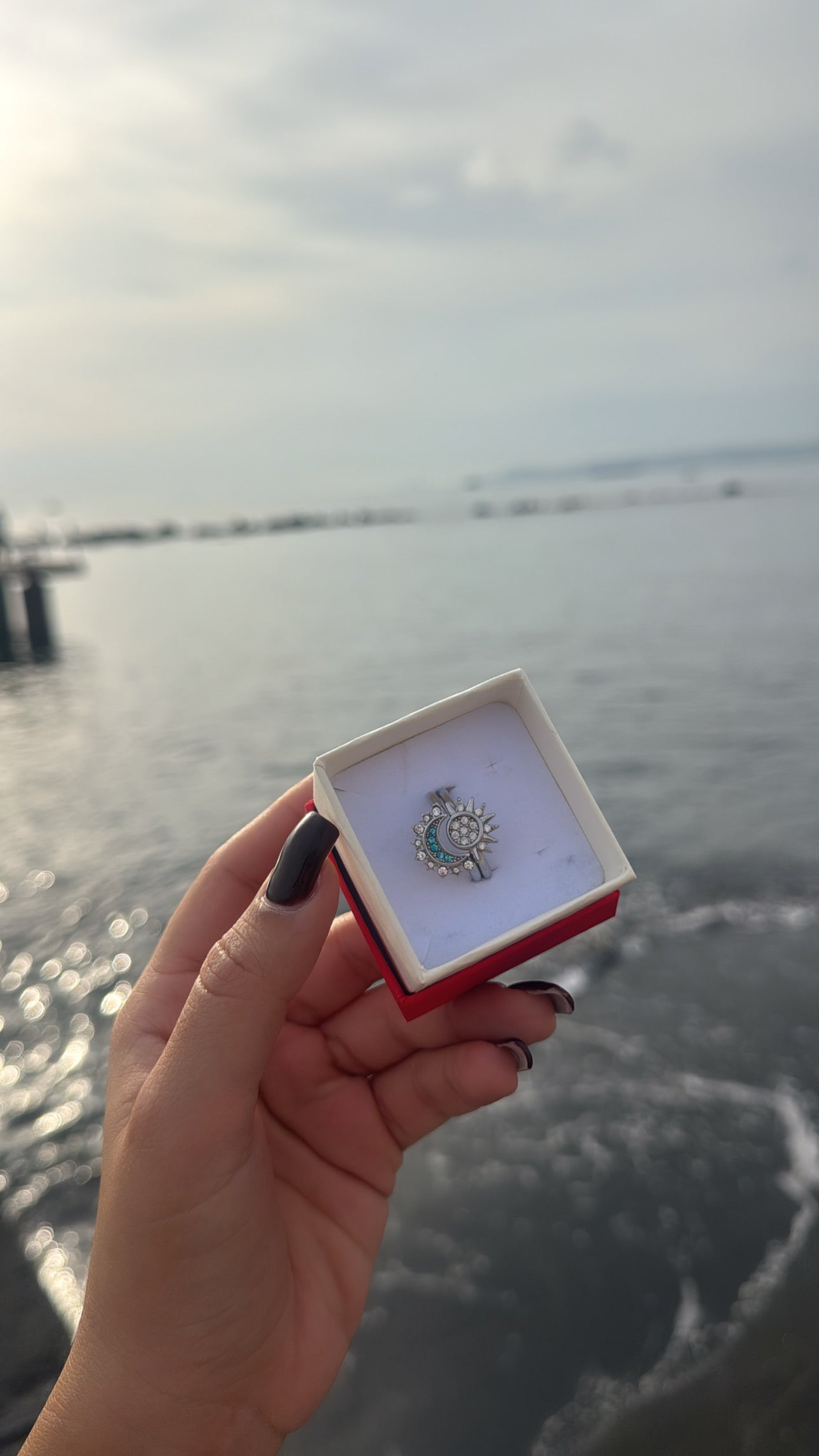 Anello sole e luna rainbow
