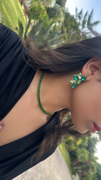 Collana baguette verde