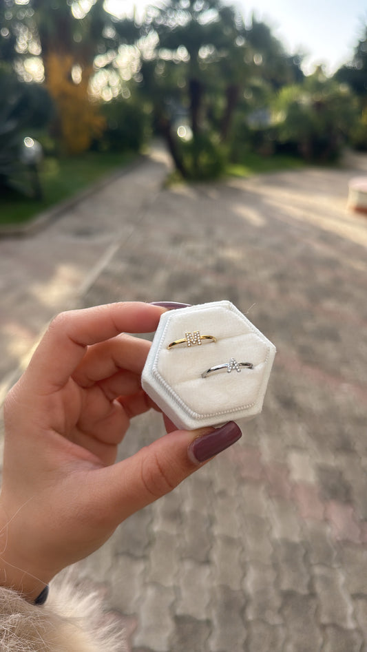 Anello lettera del cuore