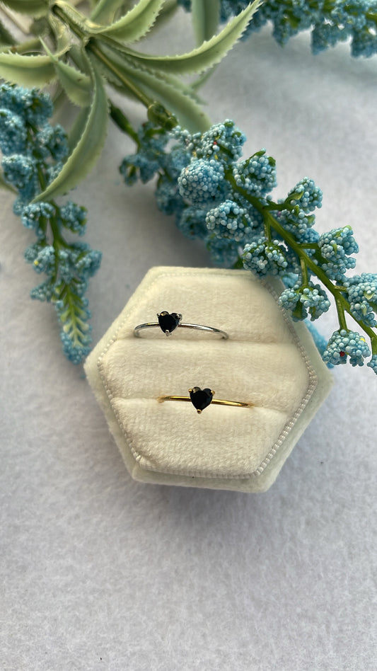 Anello arcobaleno cuore nero