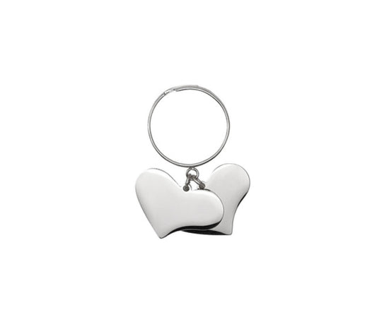 Anello due cuori pendenti