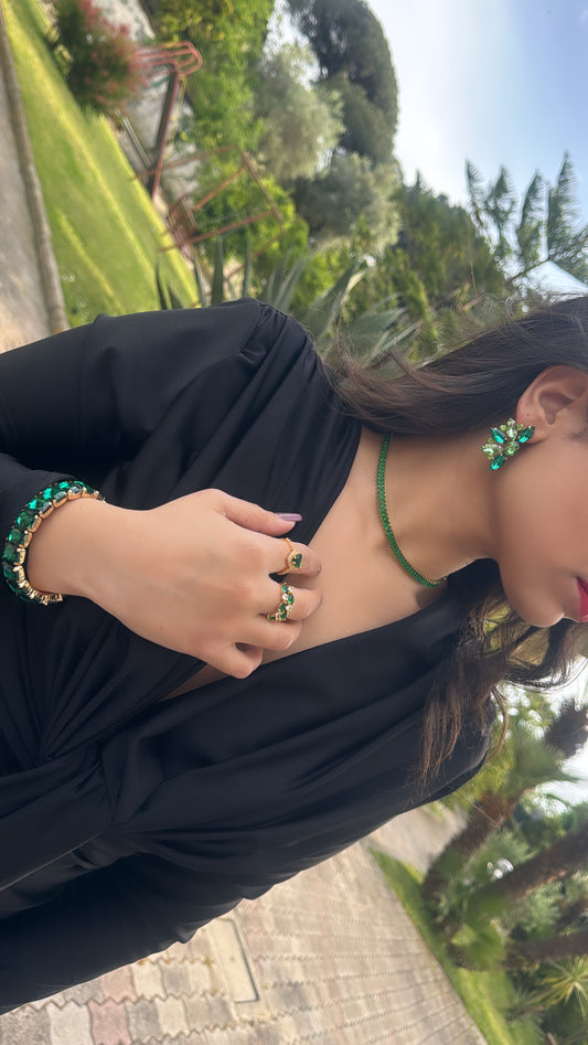 Collana baguette verde