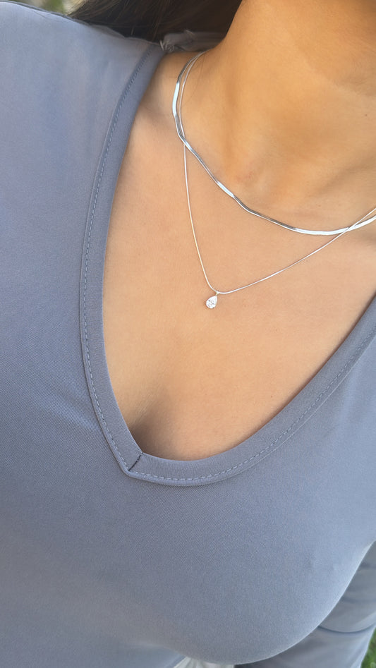 Collana goccia due fili
