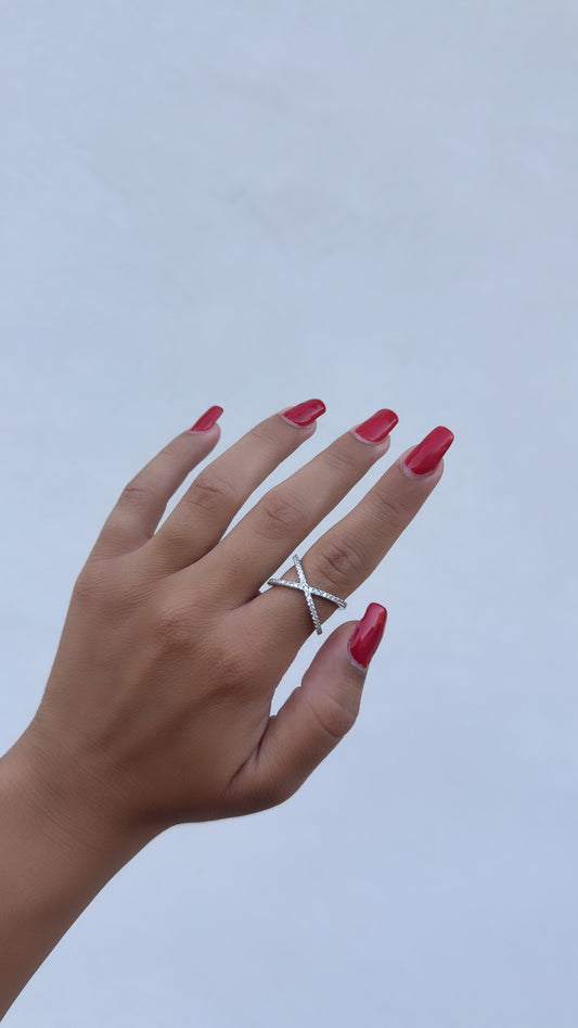 Anello X pavé