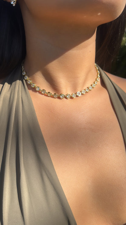 Collana tempesta di diamanti gold
