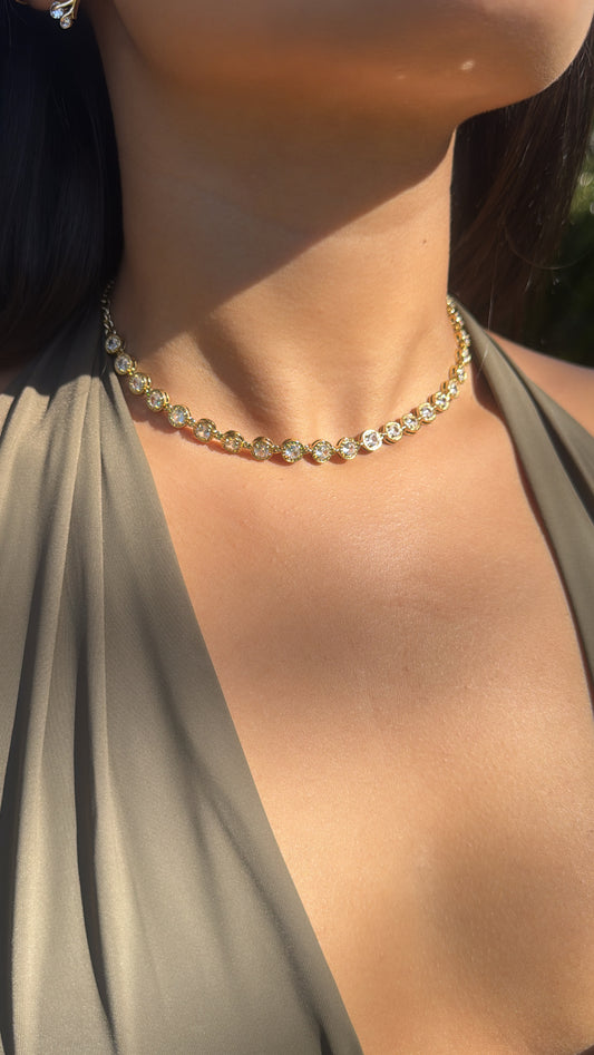 Collana tempesta di diamanti gold