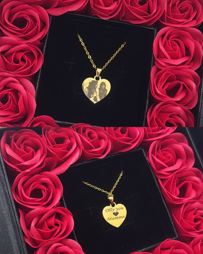 Collana con foto incisione fronte retro