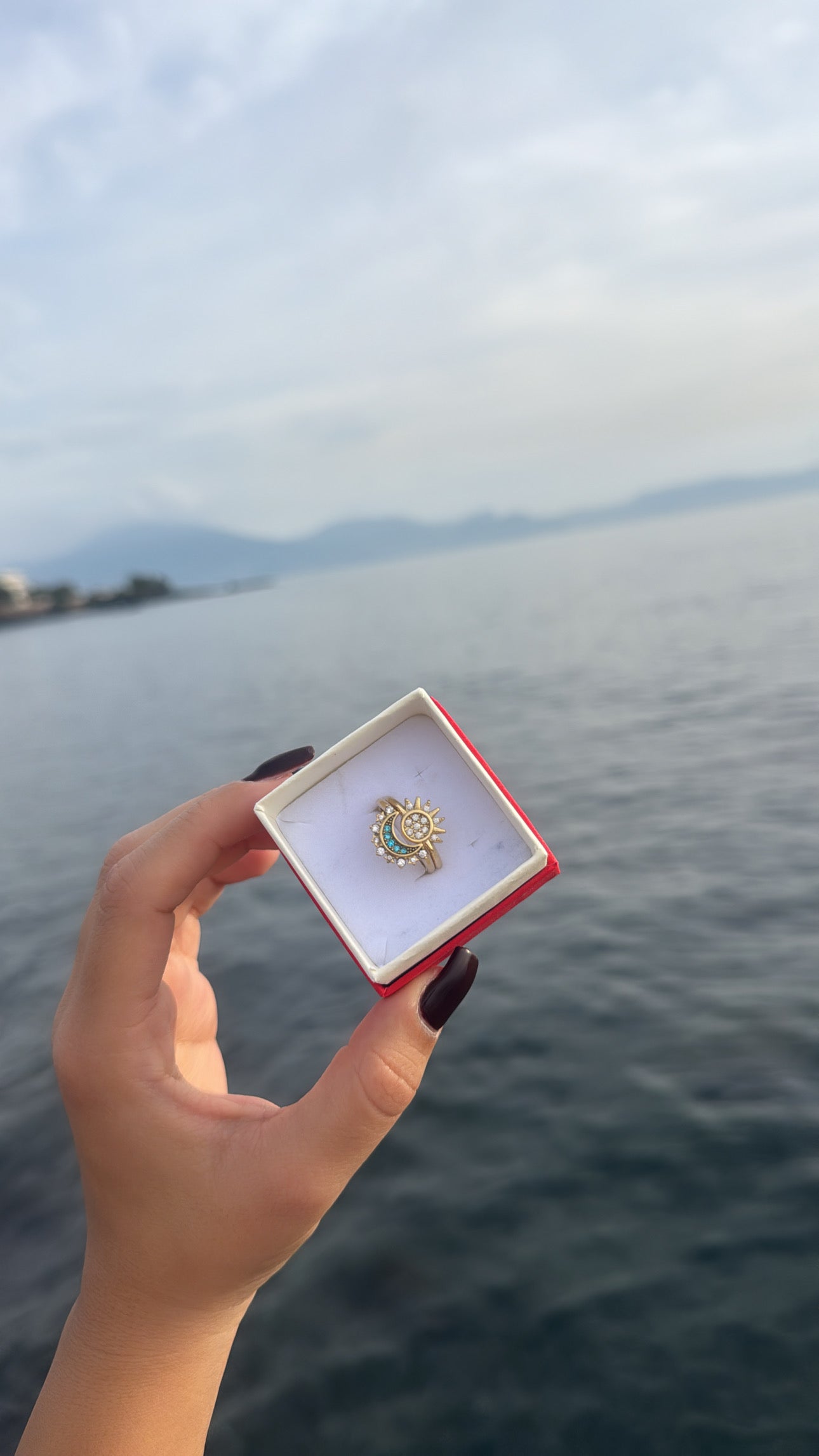 Anello sole e luna rainbow