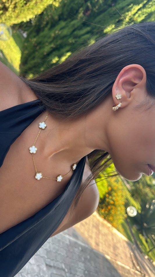 Collana quadrifogli white