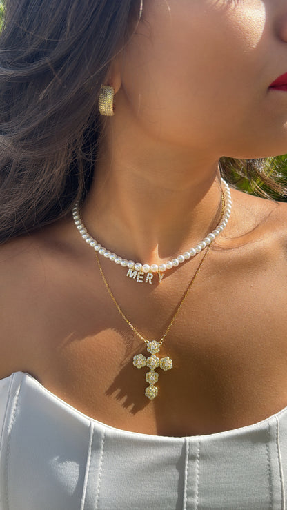 Collana nome&perle gold