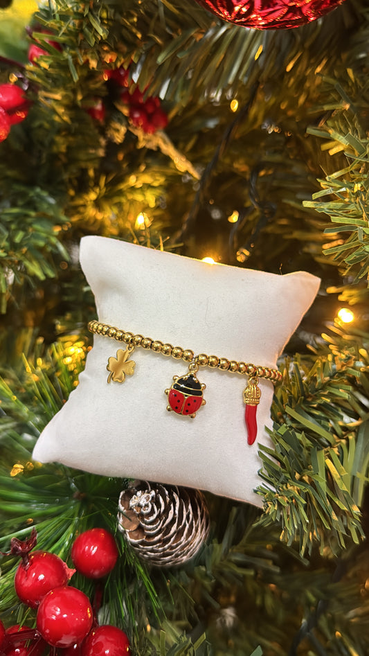 Bracciale portafortuna + confezione regalo natalizia