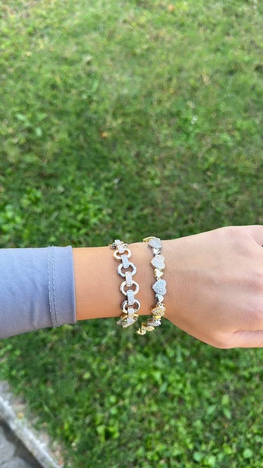 Bracciale bicolor scintille