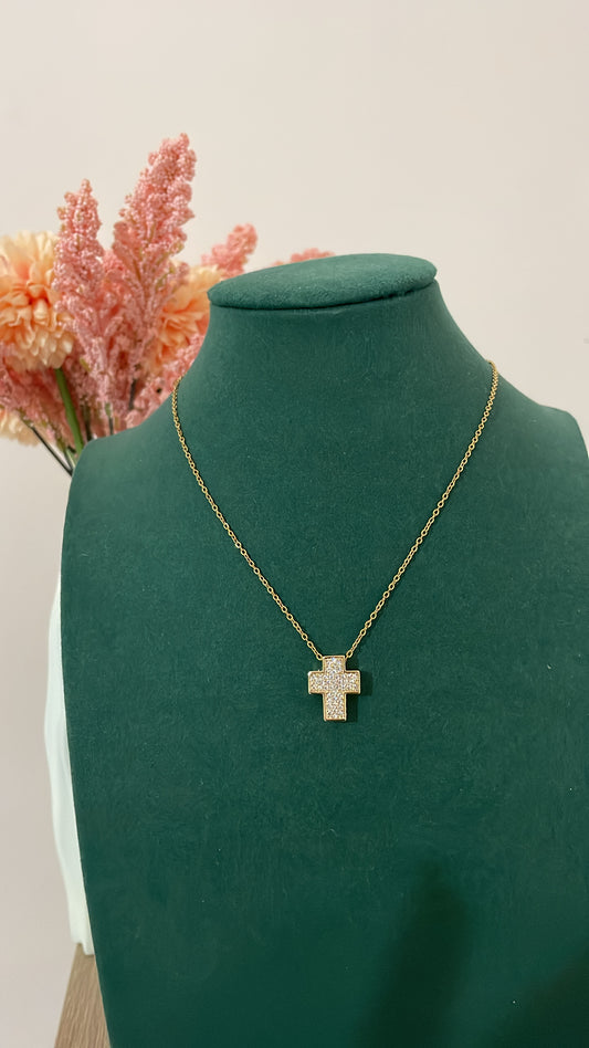 Collana croce zirconata piccola
