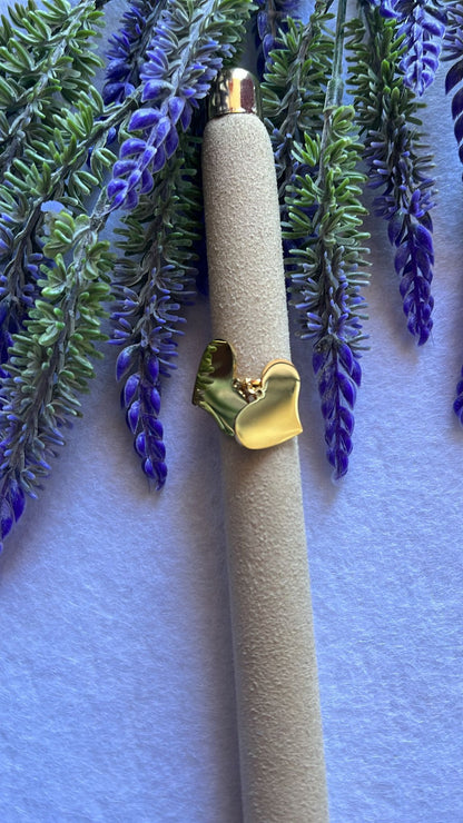 Anello due cuori pendenti