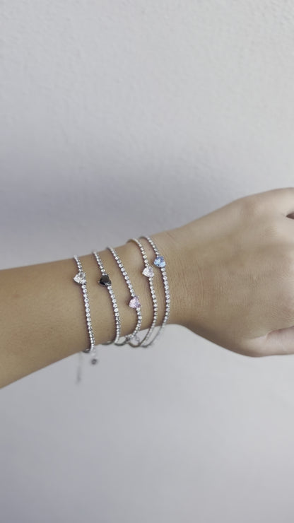 Bracciale tennis cuori