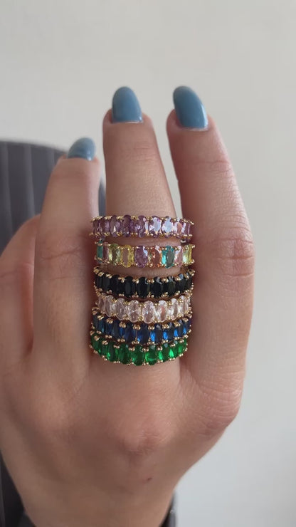 Anello veretta colorata