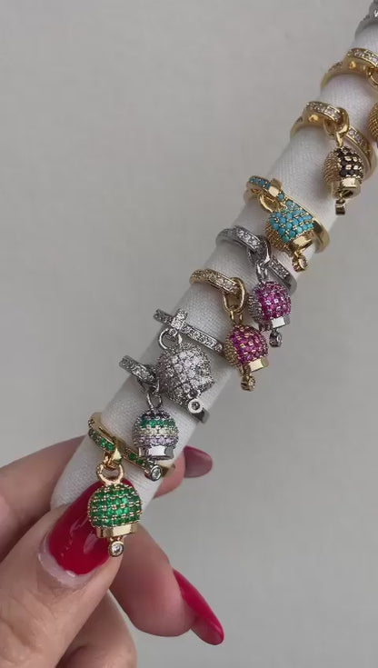 Anello campana con brillantini