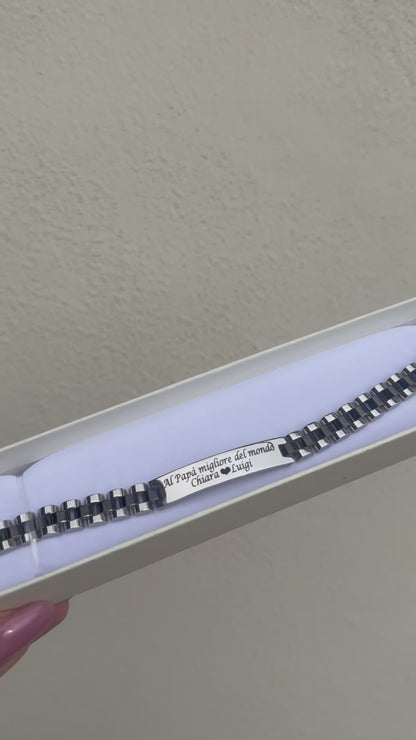Bracciale maglia tris con nero