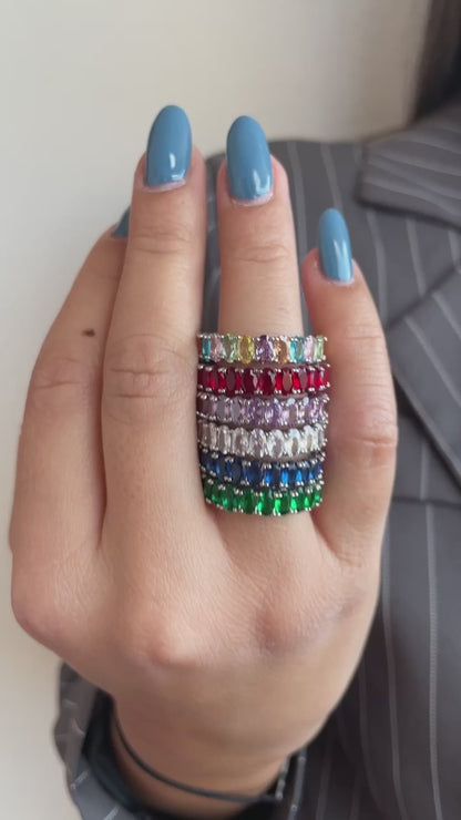 Anello veretta colorata