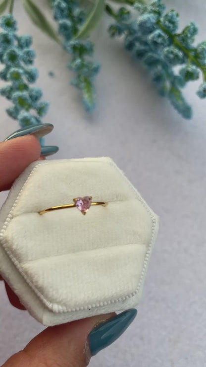 Anello arcobaleno cuore rosa