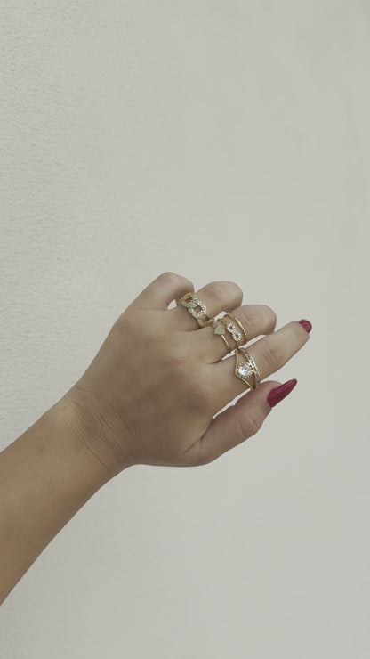 Anello catena zirconata